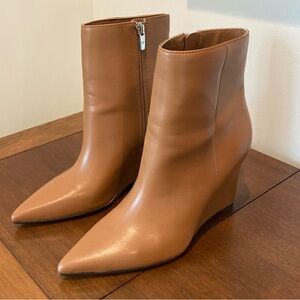 Marc Fisher Womens Wendel 2 Faux Leather Wedge Ankle Boots